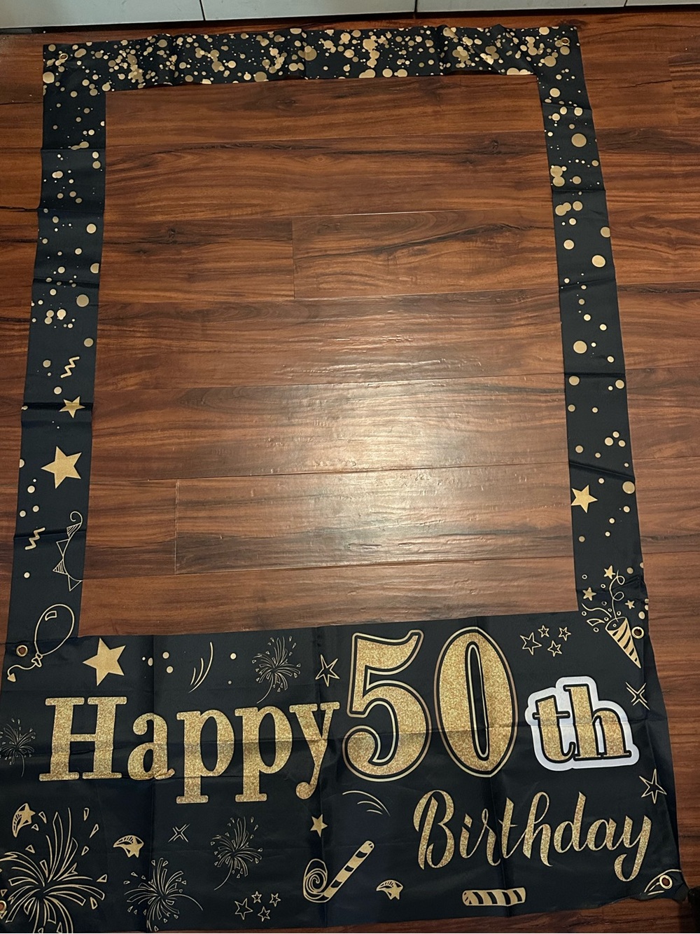50th birthday photo booth frame and props